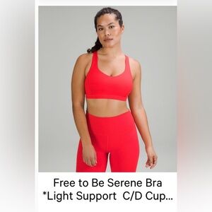 Lululemon Free to be size 12 bra carnation red